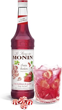 MONIN Premium Strawberry Candy Syrup 700ml, for Cocktails and Mocktails