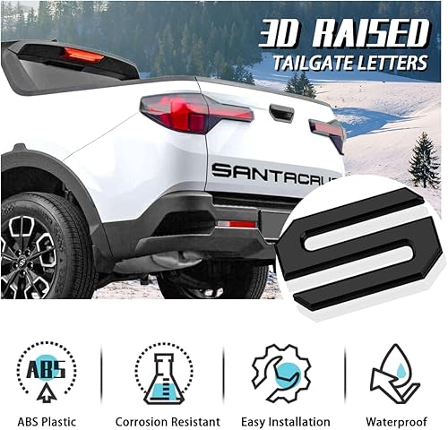 Vista 53 de Letras de inserciones para portón trasero compatibles con Santa Cruz 2022 2023 2024 2025 3D elevado y fuerte adhesivos letras adhesivas para emblema