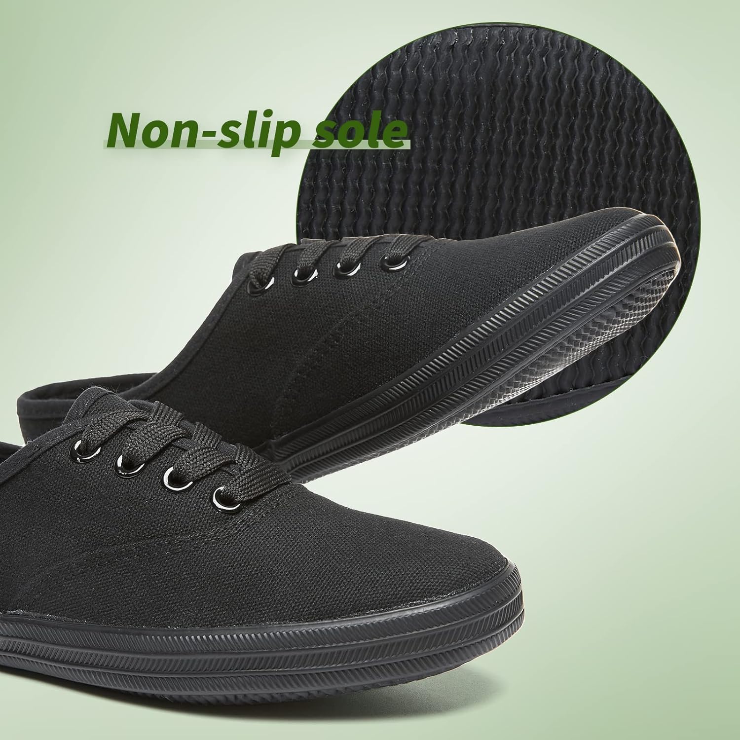 TUOPIN Womens White Canvas Sneakers Low Top Lace-up Canvas Shoes Lightweight Casual Tennis Shoes - Image 6