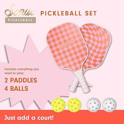 Miniatura 3 de Sonix Aprobado por USAPA Juego de 2 palas de pickleball Juego de pickleball de superficie de fibra de vidrio con 2 raquetas, 4 bolas y bolsa