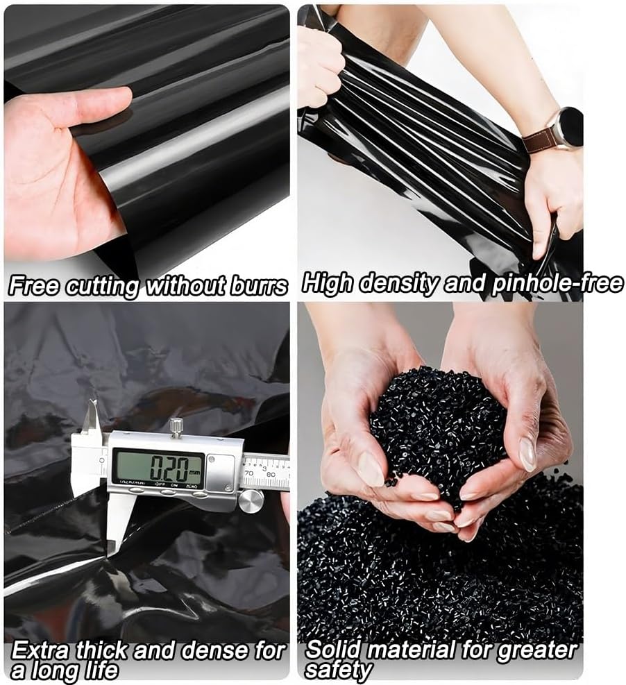Zfmnoyev Reinforced Waterproof Pond Liners, Large Outdoor HDPE Pond Liner, Easy Cutting Puncture Resistant for Koi Ponds, Garden Landscape, Fountain, Waterfall, Streams(1.5x15 m)