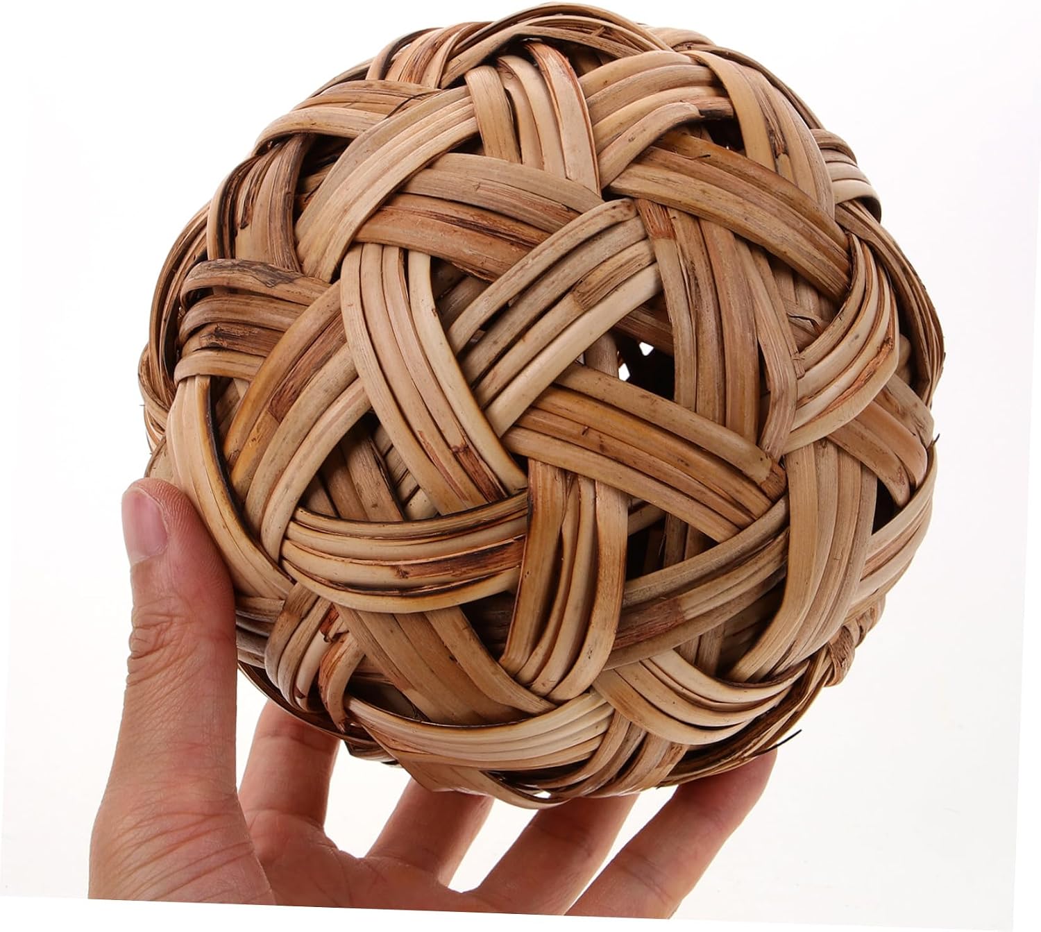 Decorative Woven Ball Bamboo Craft Tabletop Adornment Multi-Function Ball Decor