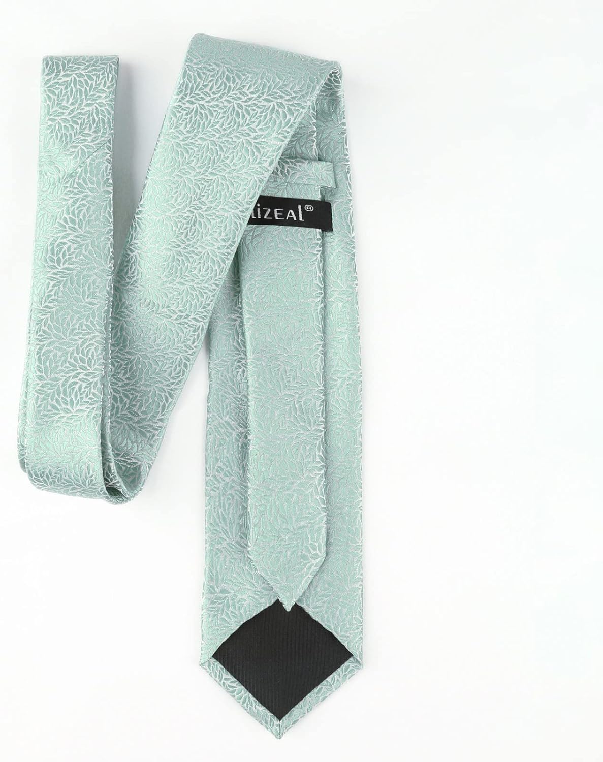 Alizeal Mens 3.15inches Leaf Flower Pattern Tie with Floral Pocket Square Set - Image 2