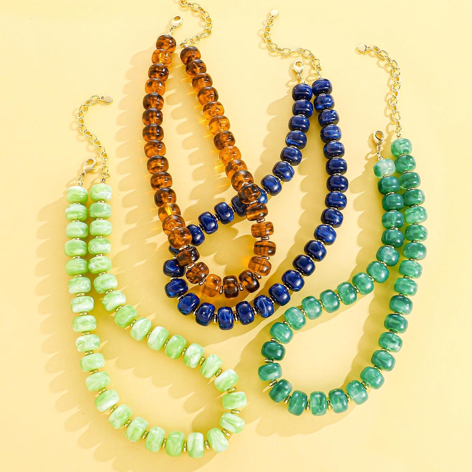 Beaded necklace for Women Boho Bead Gemstone Chunky Necklace Big Bead Necklace Fashion Trendy Summer Necklaces Jewelry Gifts - Image 8