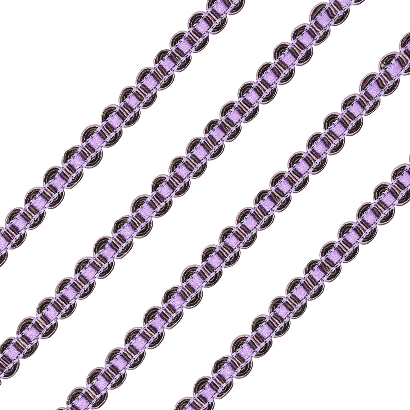 Yalulu 12 Meters Polyester Gimp Braid Trim, S Shape Woven Braid Trim Sewing Edge Trim Decorative Trim for Curtain DIY Costume Accessories (Purple)