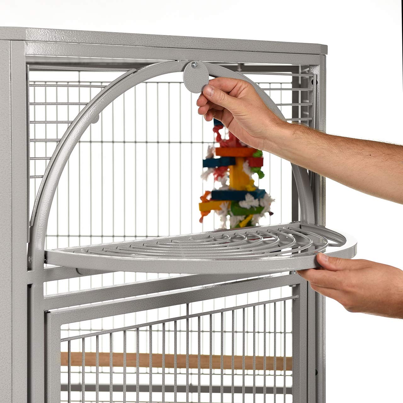 Montana Cages | Eckkäfig Denver - Eckvoliere XXL in hellgrau | Papageienkäfig, Papageienvoliere