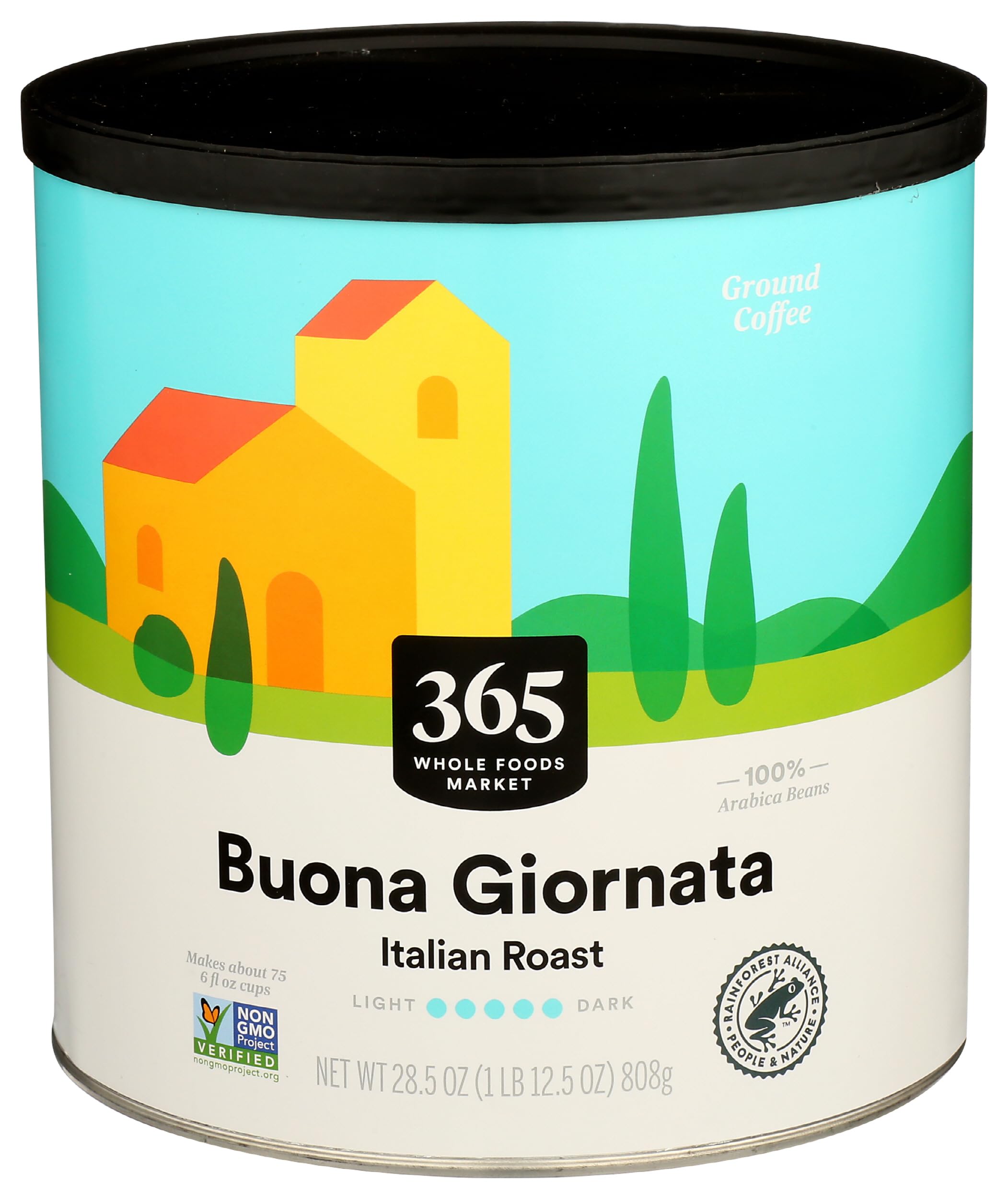365 Everyday Value, Buona Giornata Italian Roast Ground Coffee - Canister, 28.5 Ounce