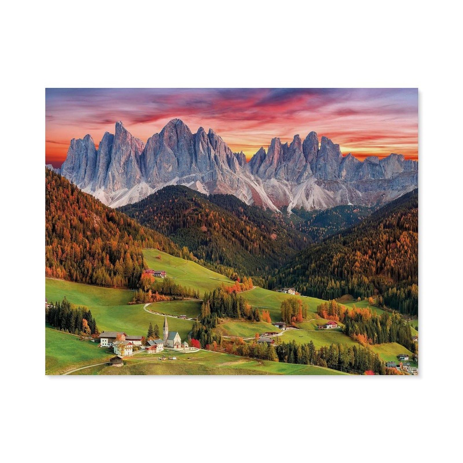 GSBRSNTS DIY Oil Painting Paint by Number Kit,Val Di Funes,DIY Painting by Number Kits Oil Paint Drawing Canvas Home Decor Gift(30x40cm-C25