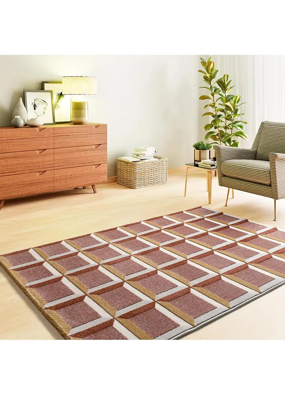 Tapis à Poils Courts - Amara 12997 Rouille - 133x190 cm