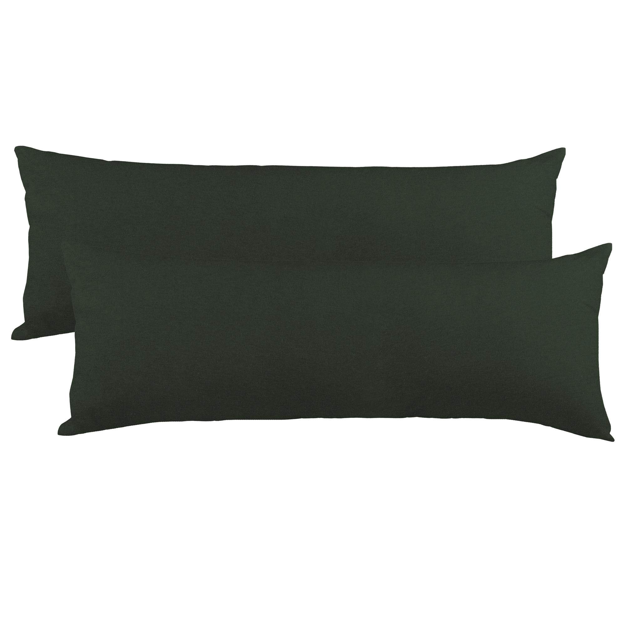 CelinaTex BeNature Kissenbezug Doppelpack 40 x 145 cm anthrazit grau Baumwolle Seitenschläferkissen Bezug Jersey
