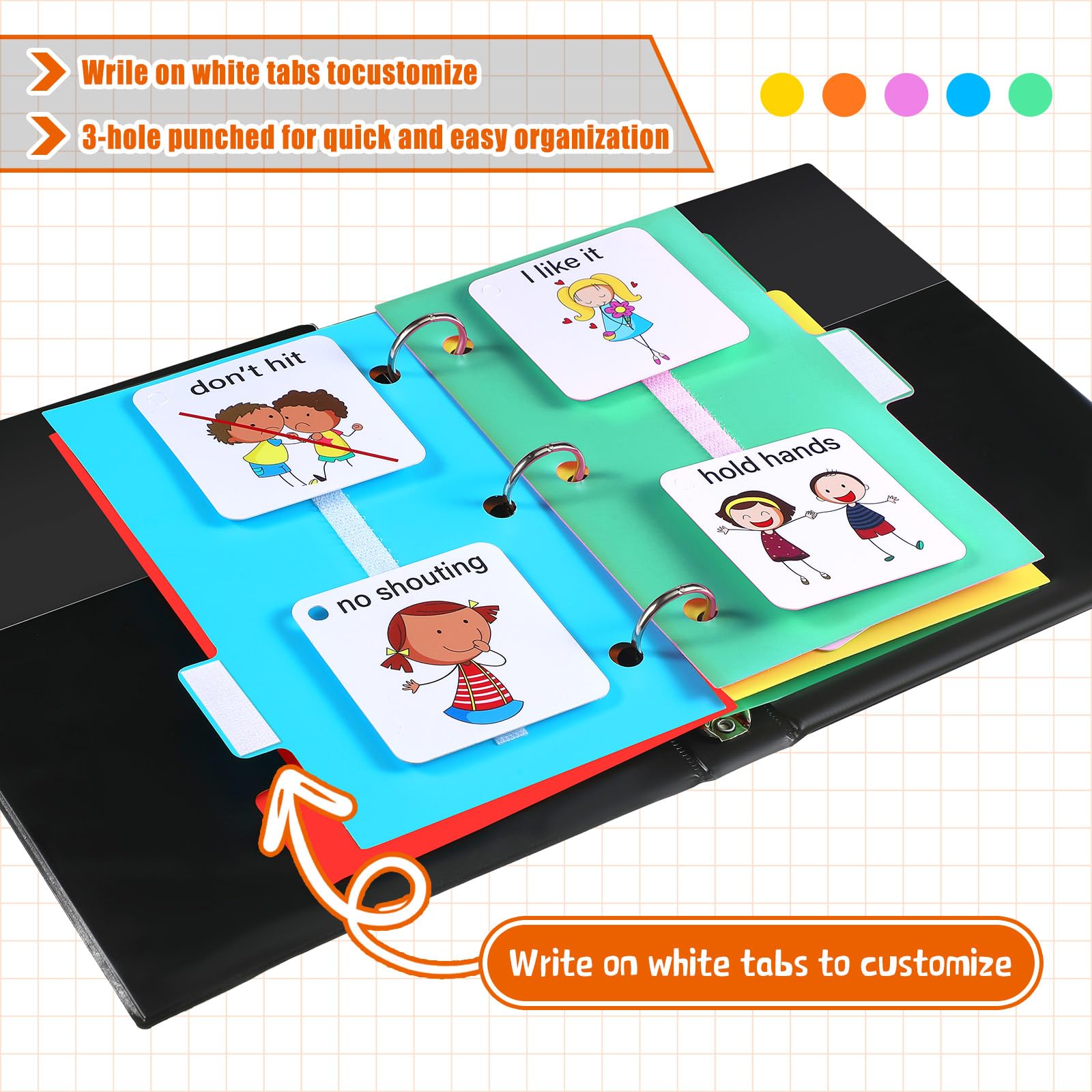 Visual Schedule Tools Zhanmai Communication Book Set - 10 Color Binder ...