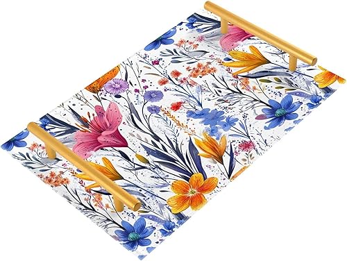 Miniatura 15 de Retro Lily of The Valley White Vanity Trays Coffee Table Tray Bathroom Counter Organizer for Bathroom Countertop Retro Lily of the Valley