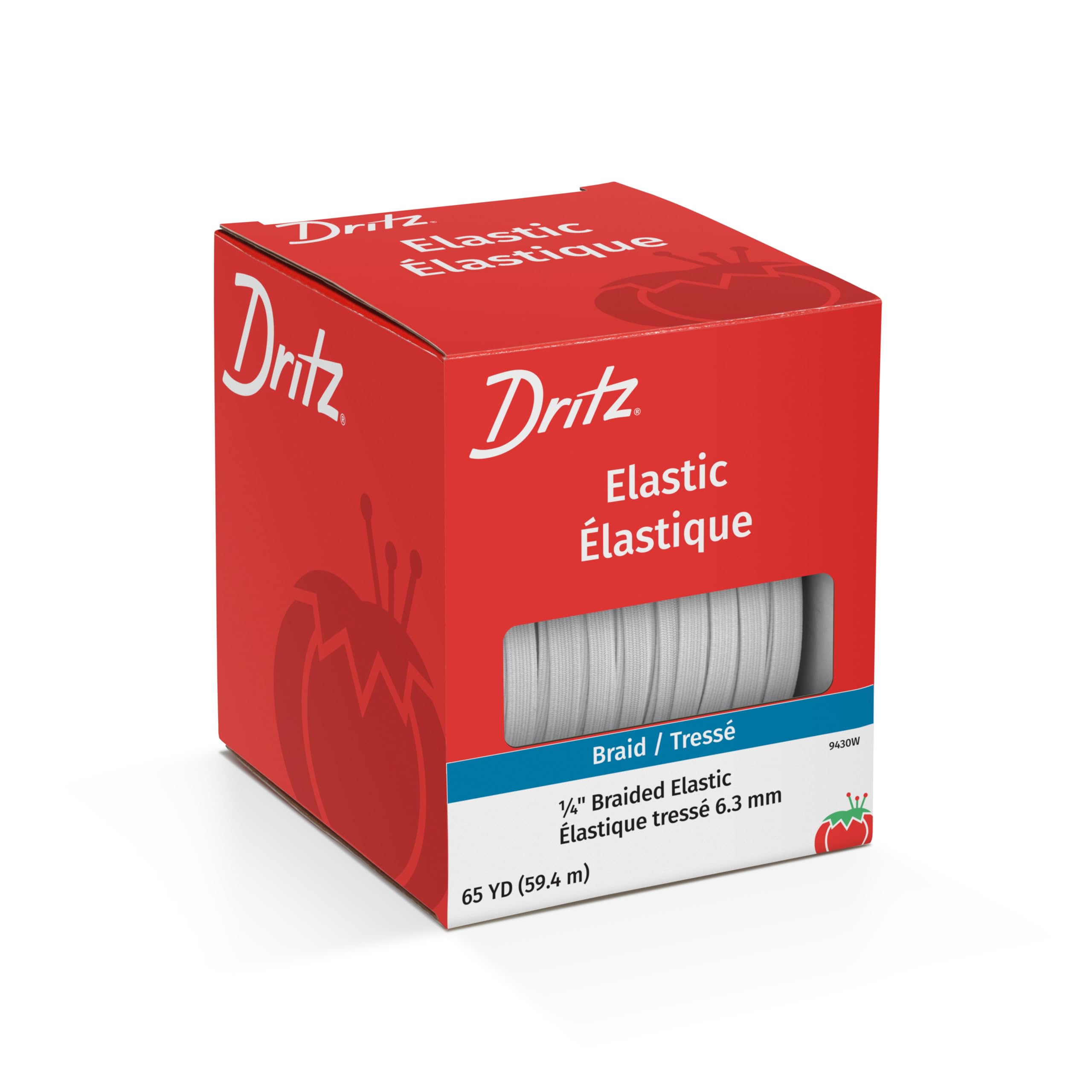 Dritz 1/4 x 65 yd Braided Elastic, White