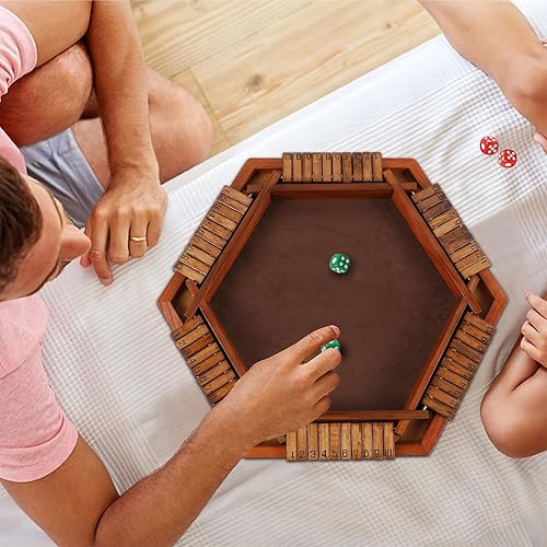 Miniatura 3 de Juegoal Juego de dados de madera para 1 a 6 jugadores, juego de mesa mejorado con 12 dados para niños, adultos, familias, clásicos, viajes,