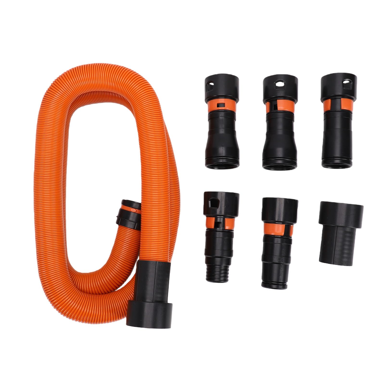 Luocute 1 1/4 Zoll Staubsammelschlauch-Adapter-Set, 4,6–17 Fuß Ausziehbar | Stretchschlauch mit 6 Staubsaugeradaptern für Elektrowerkzeuge und Werkstattsysteme, universell passend für