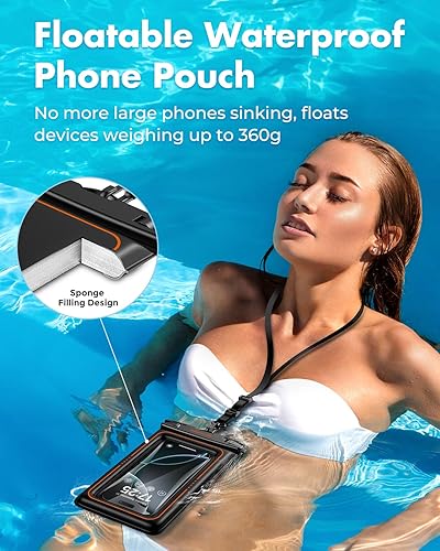 Miniatura 2 de UNBREAKcable Floating Waterproof Phone Pouch 2 Pack, IPX8 Waterproof Phone Case Dry Bag KayakBeachCruise Travel Essentials, Water Proof Pouch for