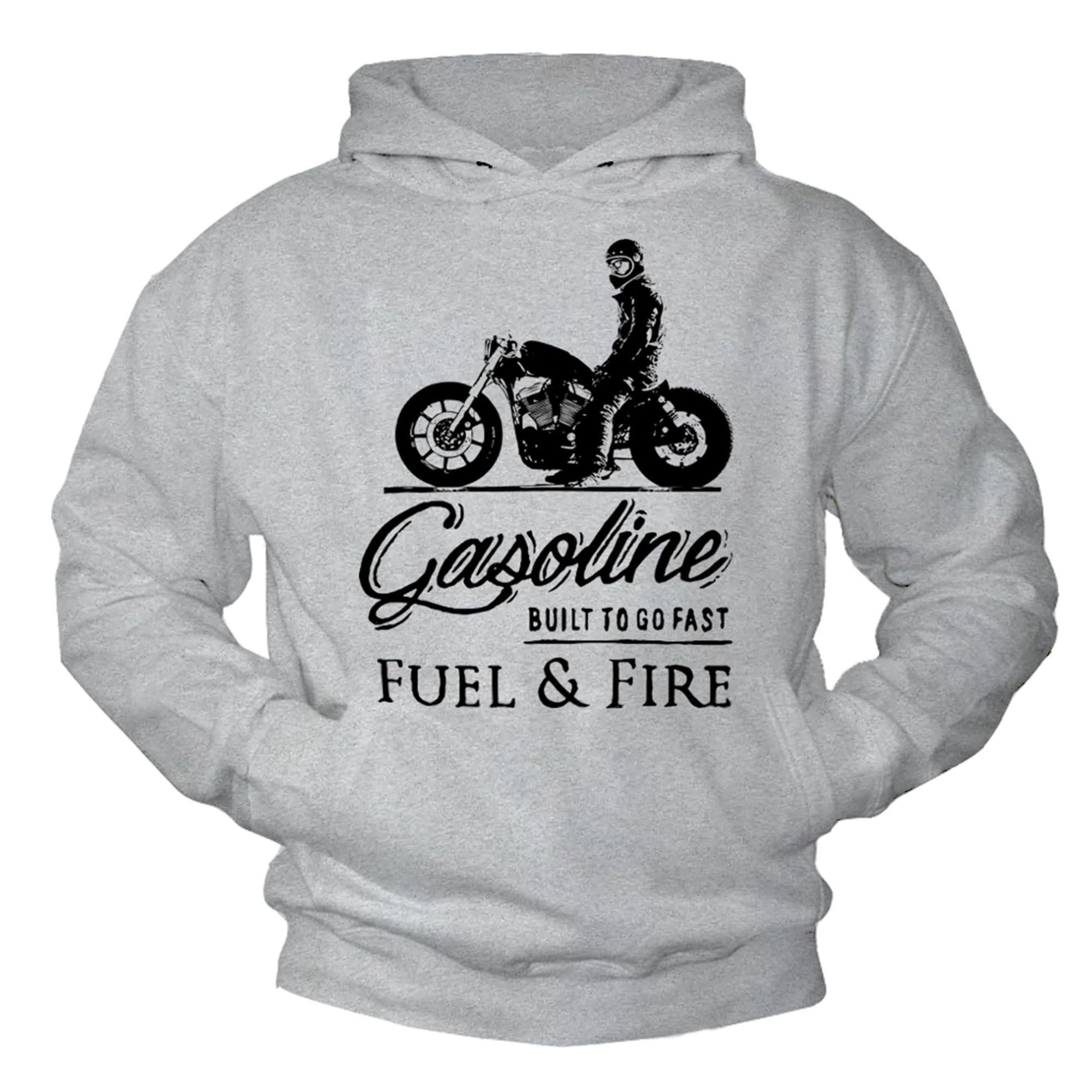 Makaya Sweat à Capuche Homme - Cafe Racer Moto - Pull Motard Sweatshirt
