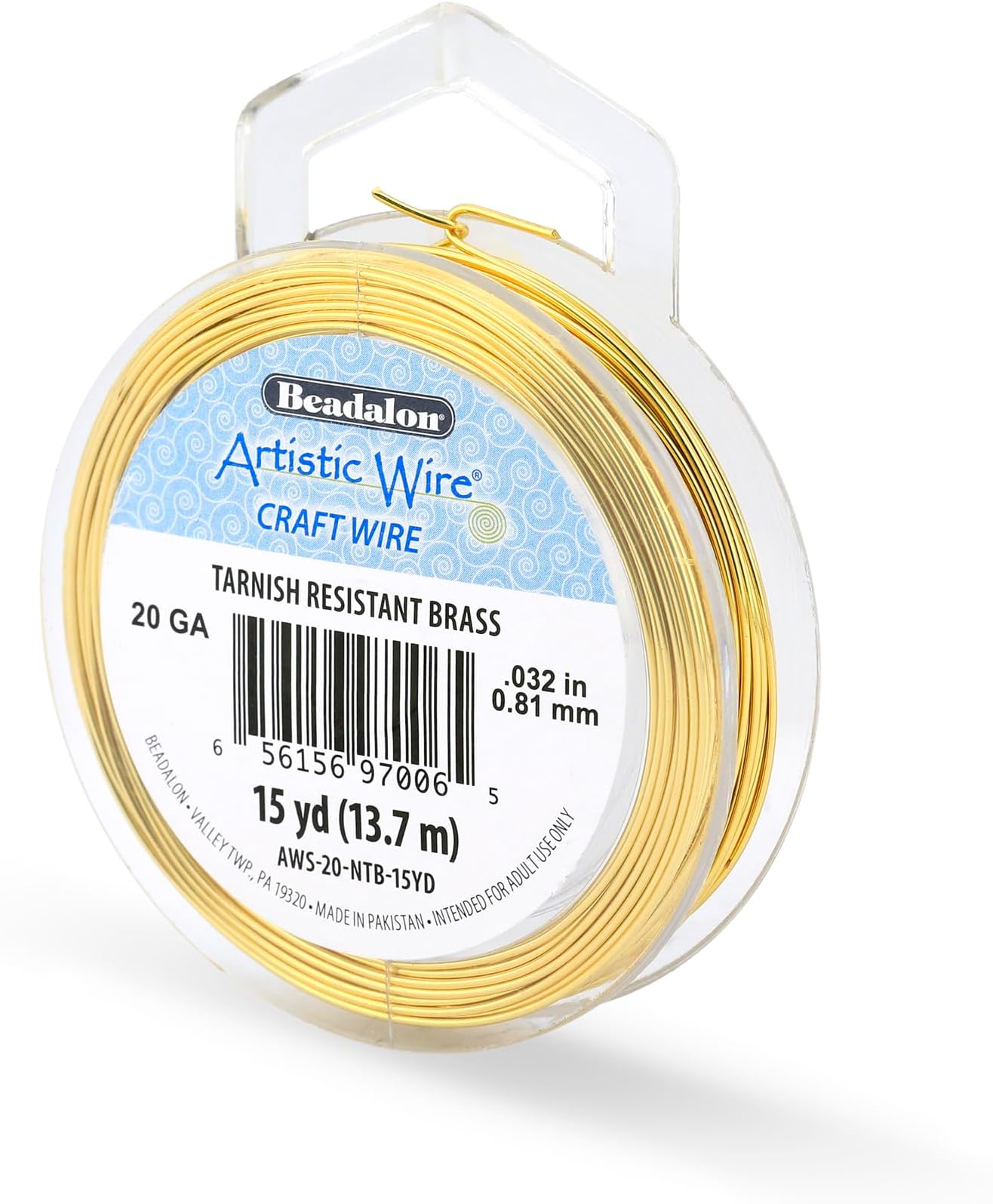 Artistic Wire, 20 Gauge Tarnish Resistant Brass Craft Wire, 15 yd