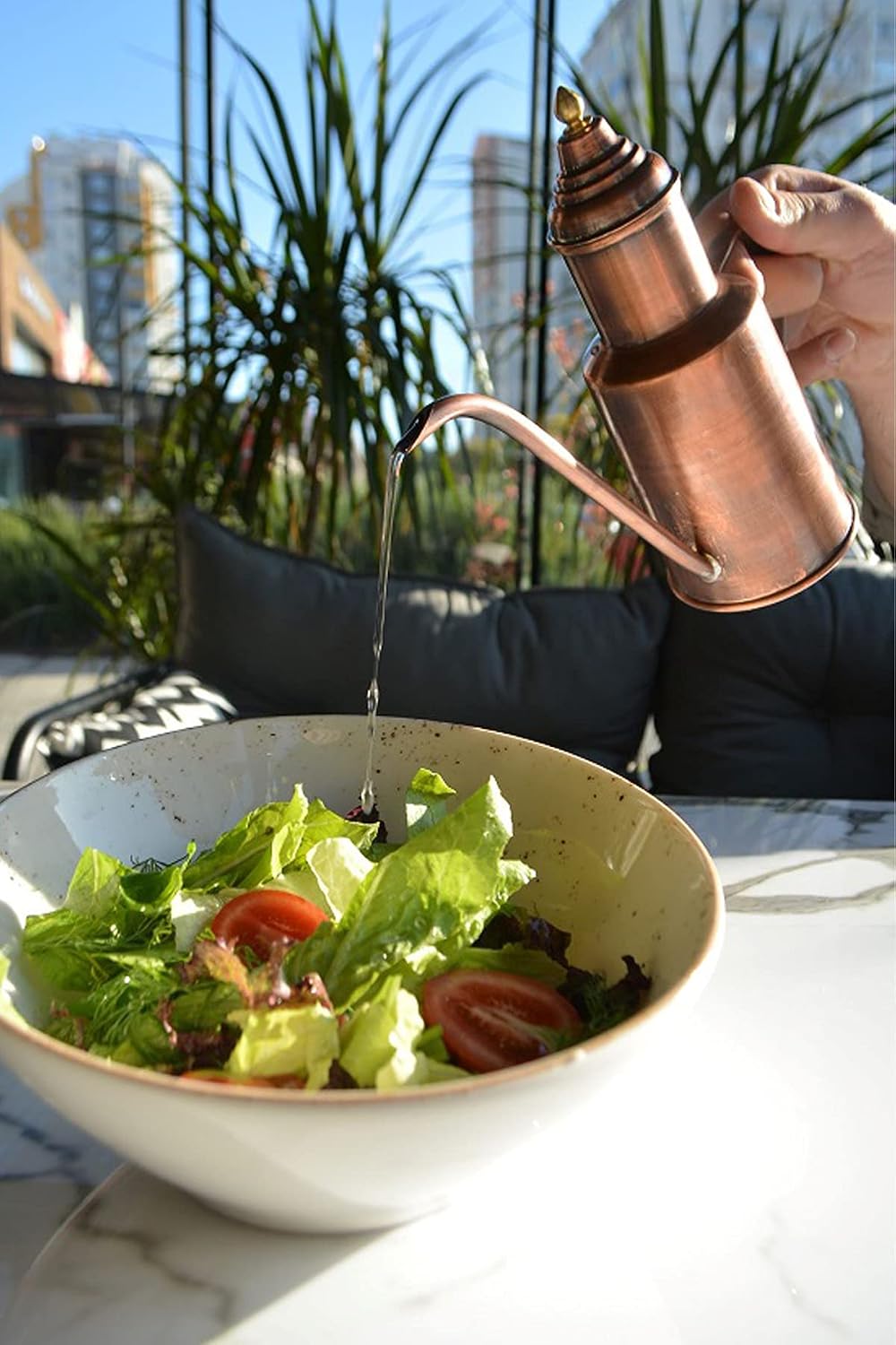 Copper Oil Bottle, Copper Oil Cruet, Handmade Copper (Oxidised Copper)