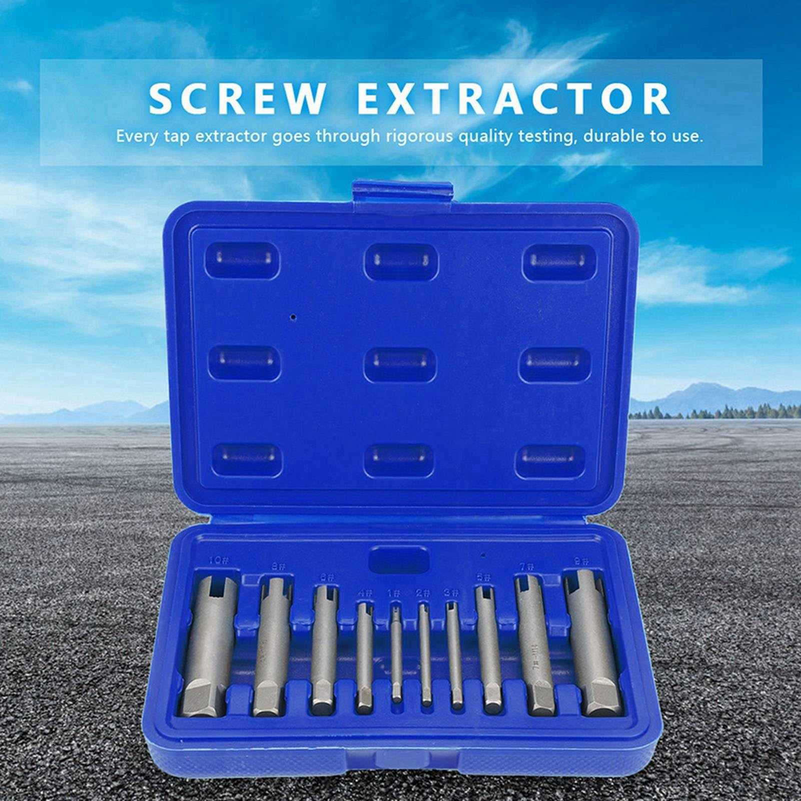 Extractor de machos de roscar de acero, herramienta para extraer tornillos de cabeza r, para reparaciones domésticas cotidianas, extracción de tornillos industriales (juego de seis piezas #A) (jueg