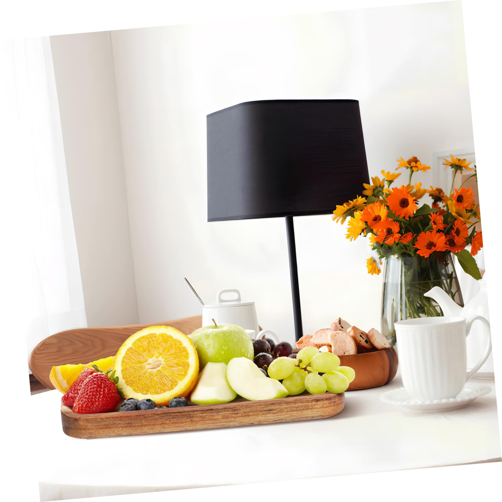 3piezas Bandeja De Madera para Servir Unidades Bandeja Rústica para Frutas
