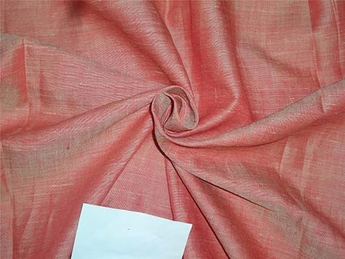 Miniatura 2 de TWO Tone Coral x Cream Color Linen Fabric 54" wide Linen