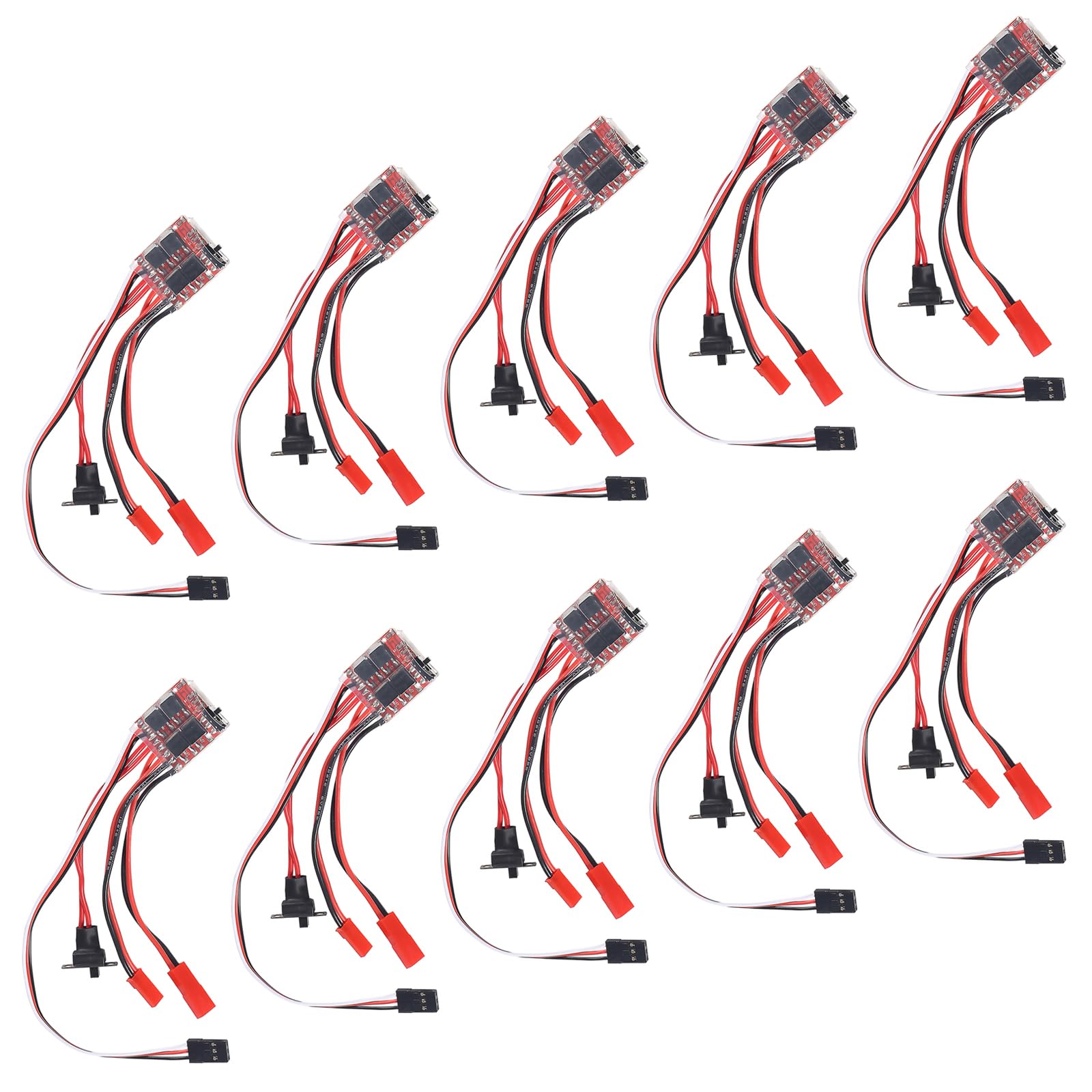 10 PCS Mini RC 20A Brushed ESC Motor Speed RC ESC 2KHz Forward Reverse Brush Brake RC 2S for Controller Boat RC Car Tank