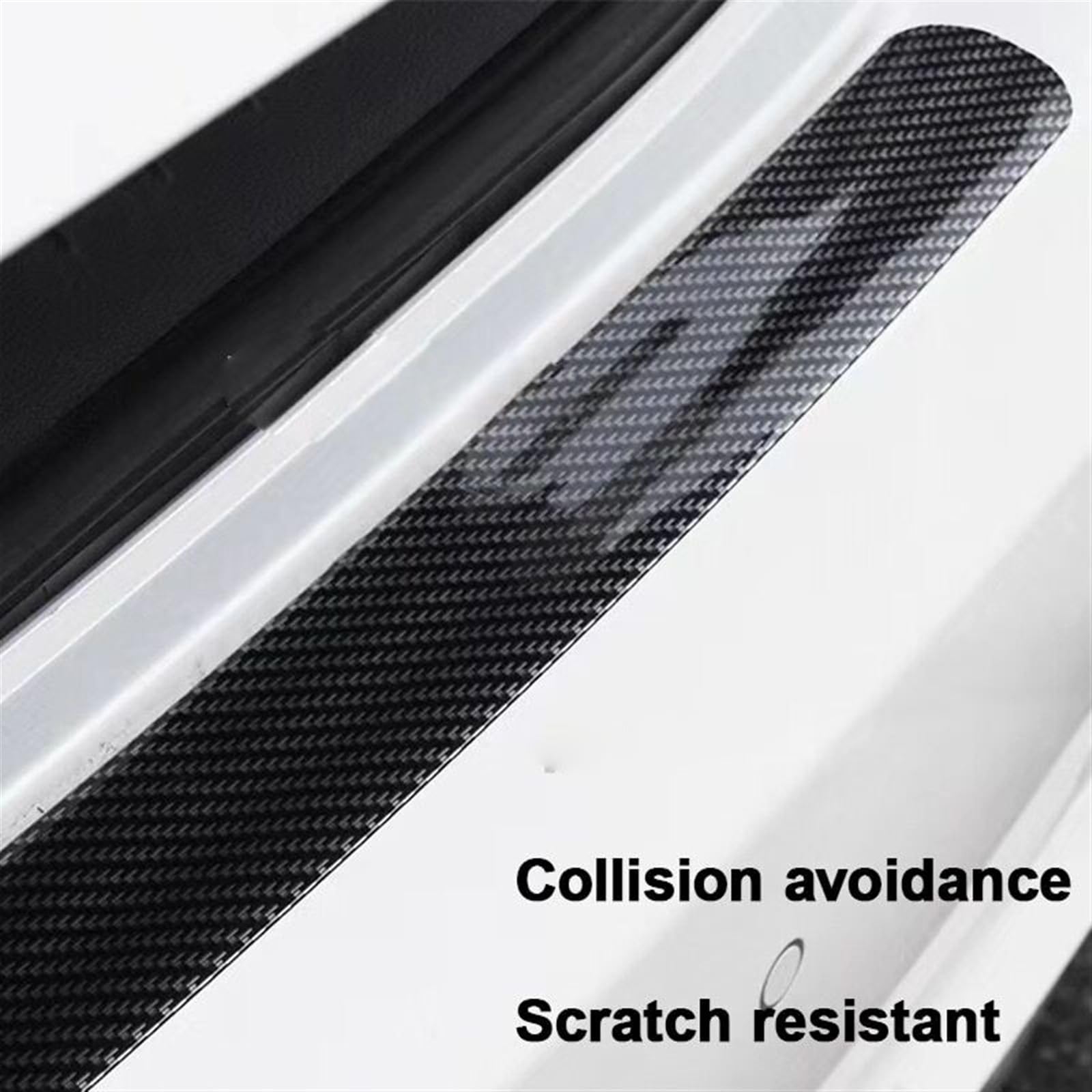 Pegatinas de Goma Fibra Carbono para Coche, película Protectora para Puerta, para Bordes, antiarañazos, protección umbral(7cm X 1M)