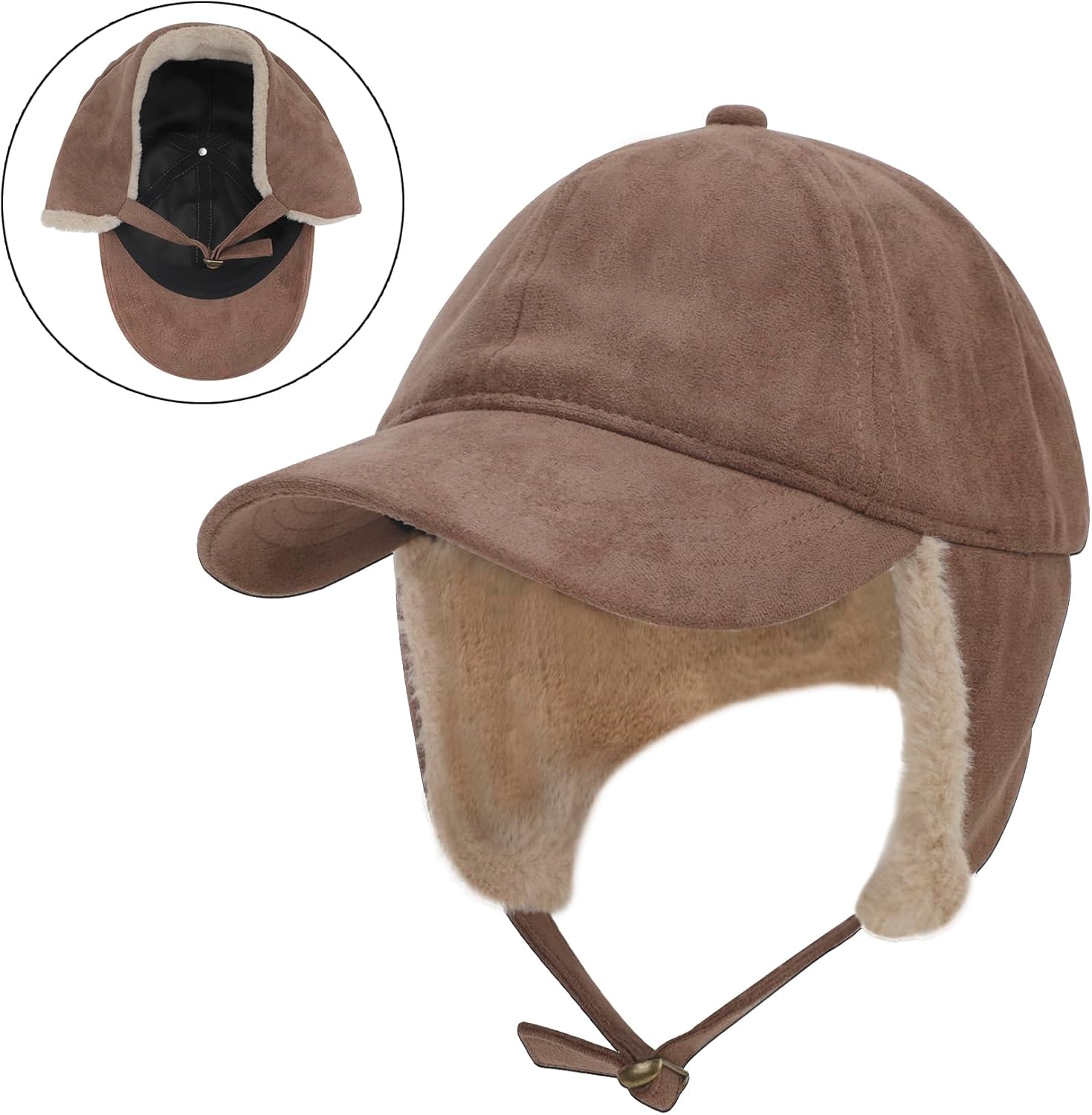 Women Winter Waterproof Earflap Trapper Hats Hunting Ski Hat Sherpa Baseball Cap Ear Flap Fashion Cap Aviator Hat - Image 2