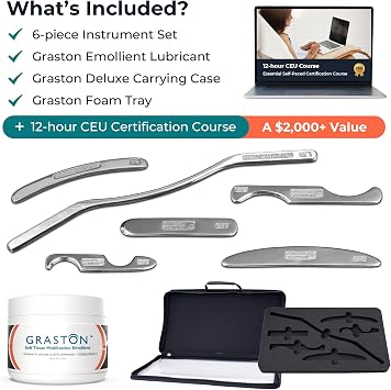Graston Technique IASTM Set, 6-Piece Medical-Grade Muscle Scraper Tools