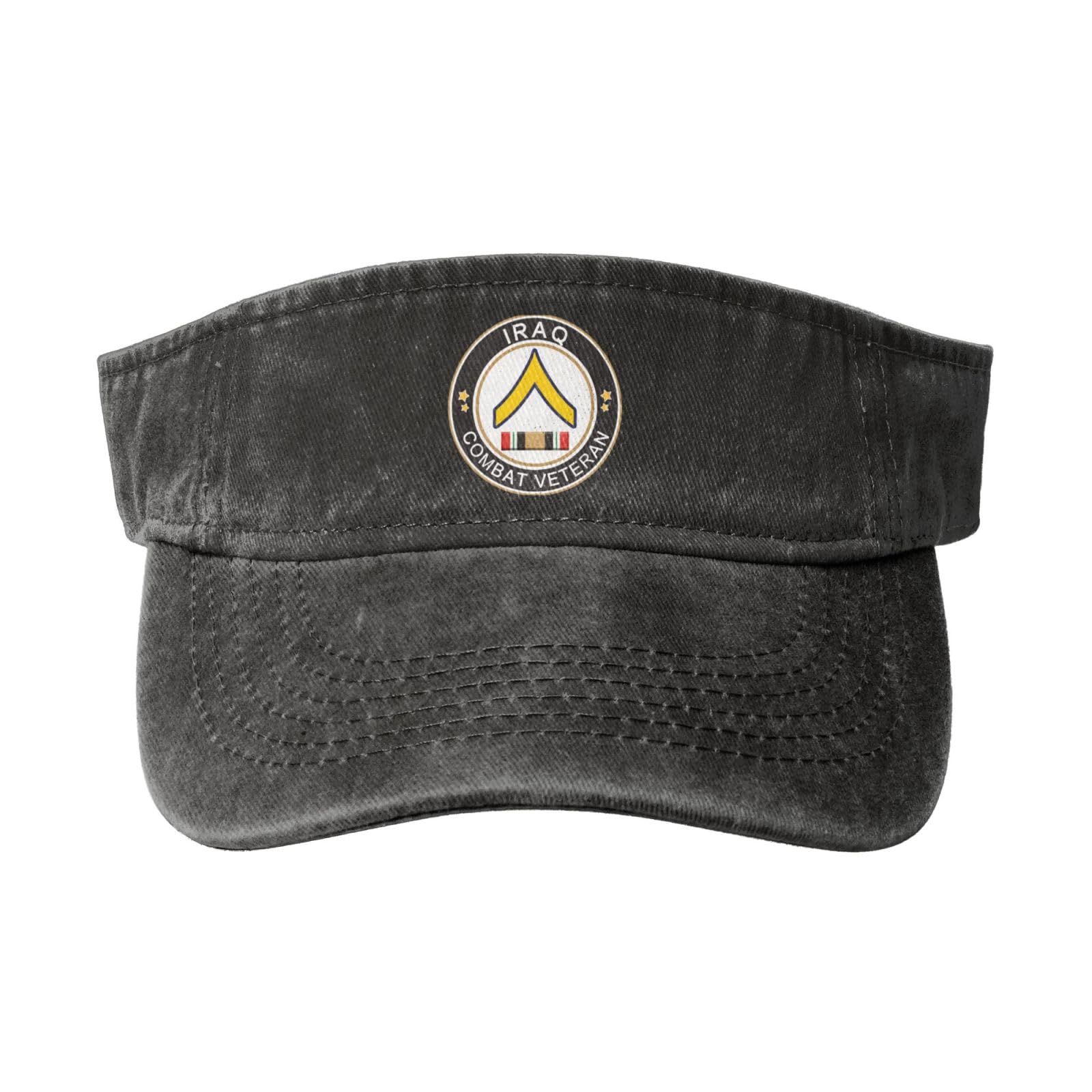 Sun Visor Hats Us Army Private Iraq Combat Veteran Adjustable Ball Caps Empty Top Baseball Running Tennis for Men Women Outdoor Travel Beach