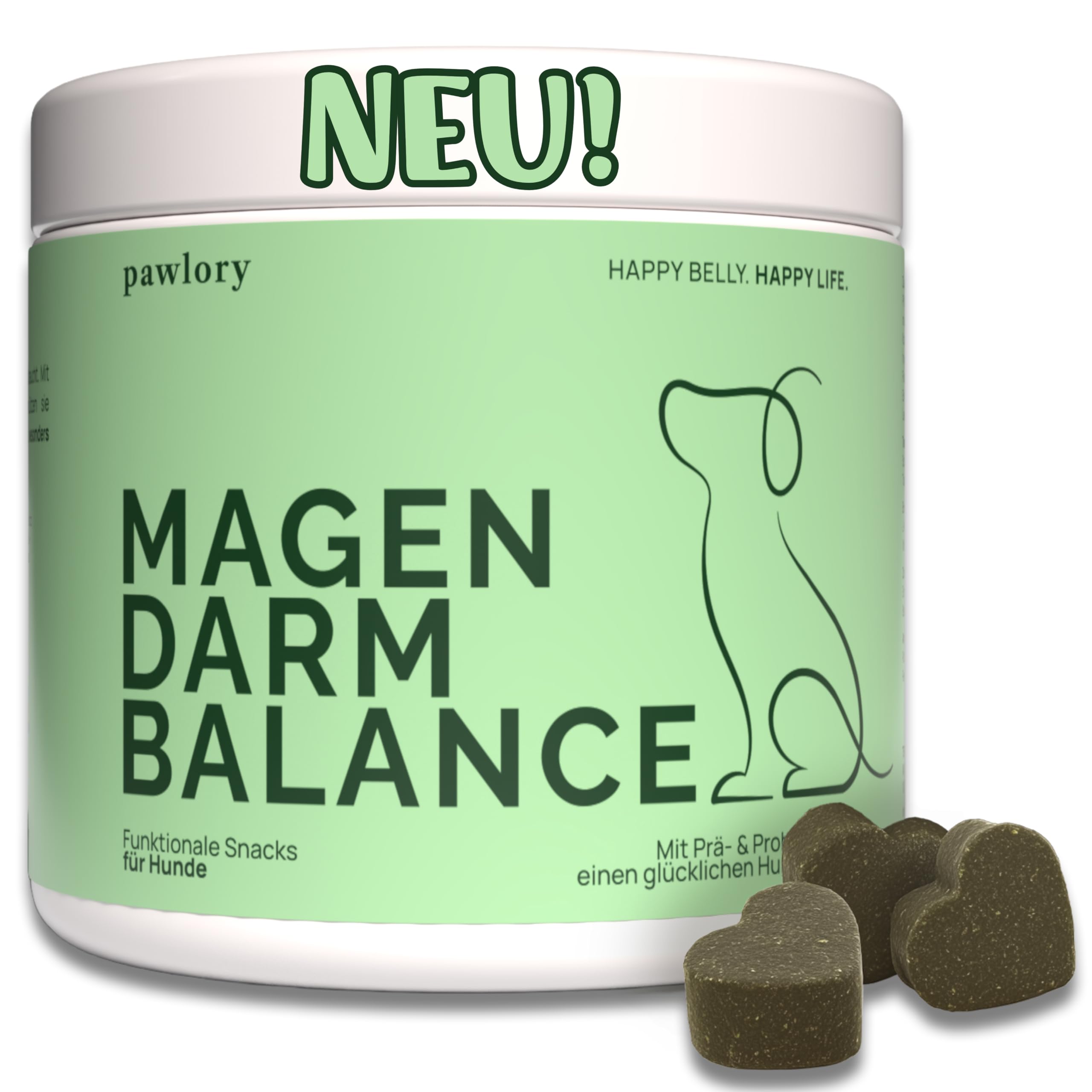 Prä- & Probiotika für Hunde – 100 funktionale Snacks (300 g) | Unterstützt Darmflora & Verdauung | Bei Grasfressen, Blähungen & sensiblen Mägen | Auch zur Unterstützung des Immunsystems