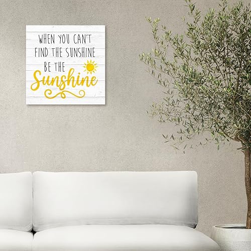 Vista 6 de When You Can't Find The Sunshine Be The Sunshine - Póster inspirador para decoración de pared en casa y oficina 2-Amarillo