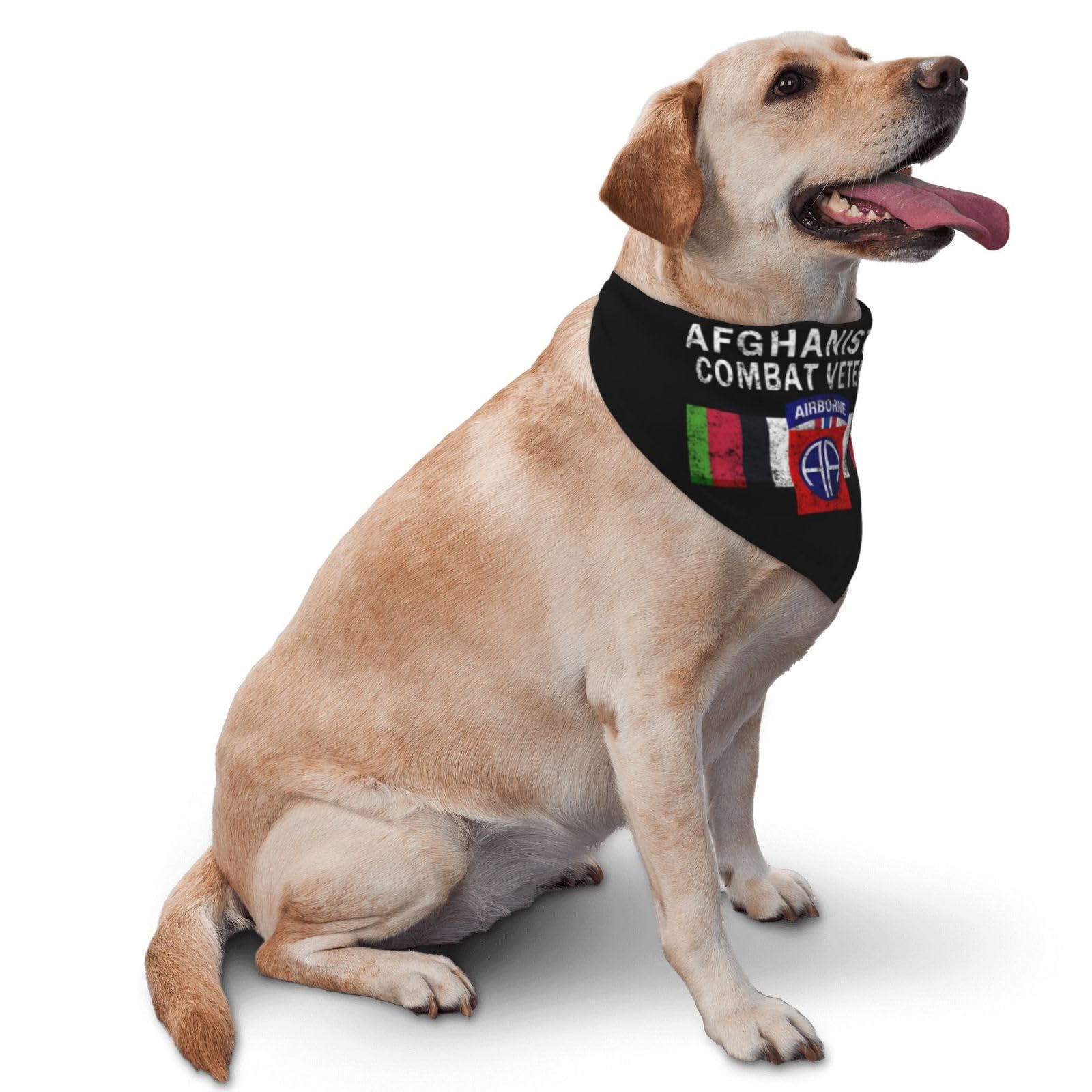 82nd Airborne Division Afghanistan Combat Veteran Dog Scarf Pet Bandana Cat Pet Bibs