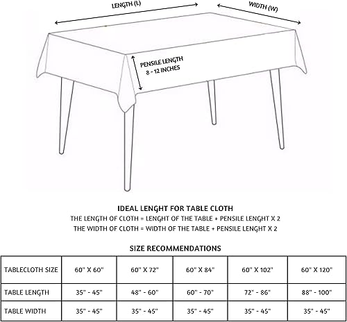 Miniatura 7 de Folkulture Mantel de 60 x 102 pulgadas, mantel rectangular floral 100% algodón para decoración del hogar, mantel moderno blanco o cubierta de mesa
