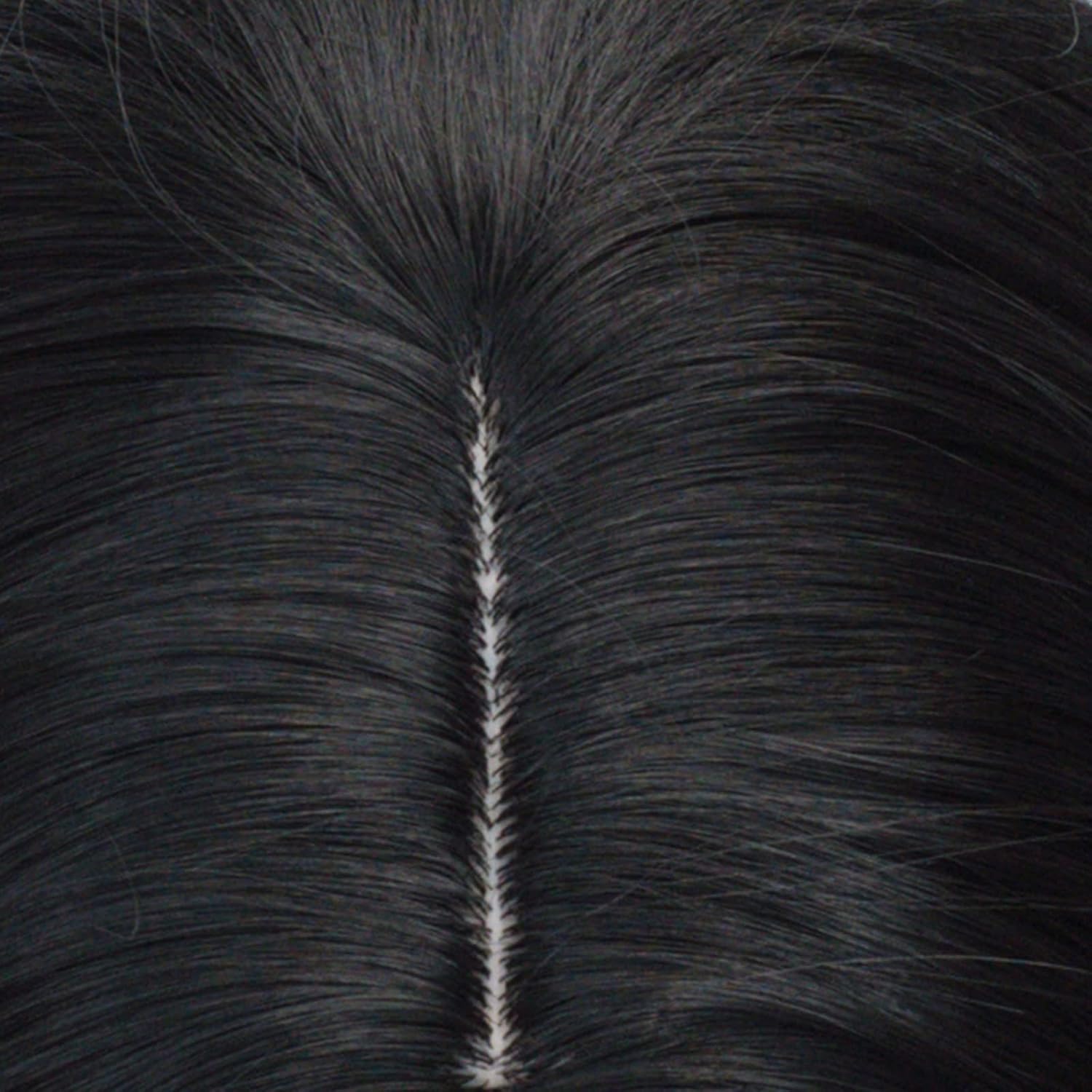 Long Straight Mens 50s Black Synthetic Pelucas Halloween Costume Realistic Fun Party Toupee Wig