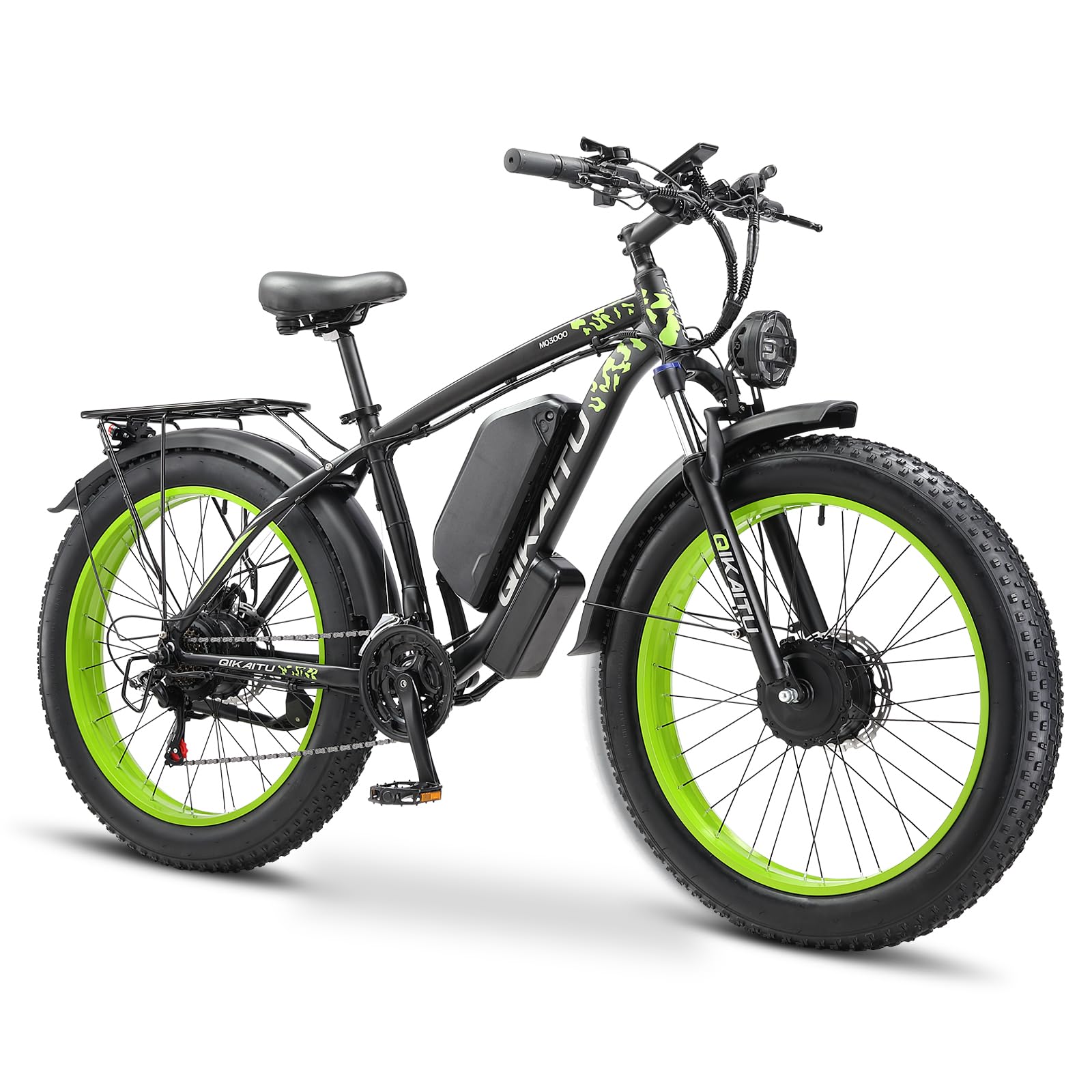Electric Bike for Adults with 1000/2000W Peak Motor, 48V 15/23Ah Battery Electric Mountain Bike, 26 x 4'' Fat Tire Ebike, 28/31MPH Speed, Cruise Control, LCD Display, UL 2849 Certified