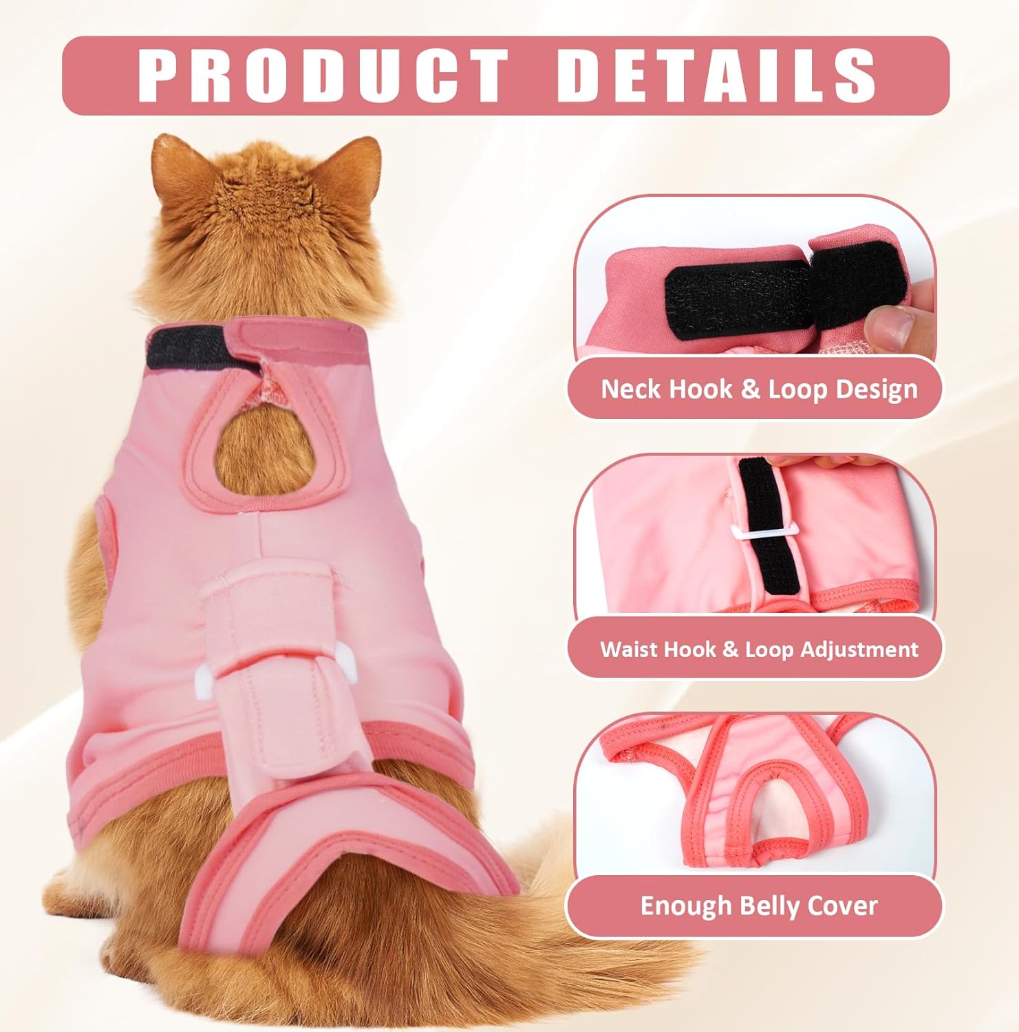 Detaily a kvalita materiálu pooperačného oblečku pre mačky