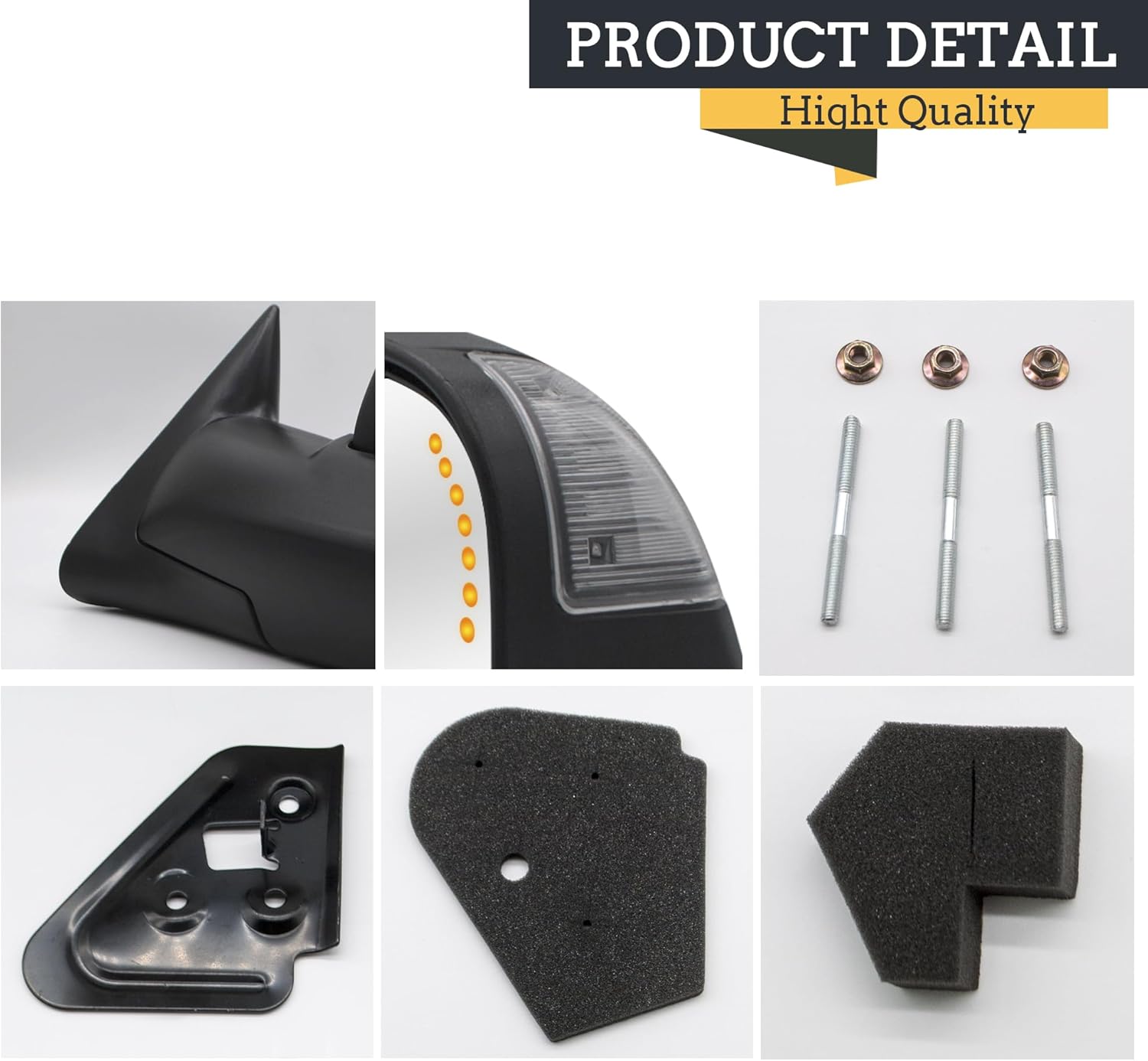 TOEMIRR Towing Mirrors fit for 1998 1999 2000 2001 Dodge Ram 1500 1998 1999 2000 2001 2002 Dodge Ram 2500 3500 Heated Power Turn Signal Light Arrow Lights on Glass Manual Flipping Black Tow Mirrors