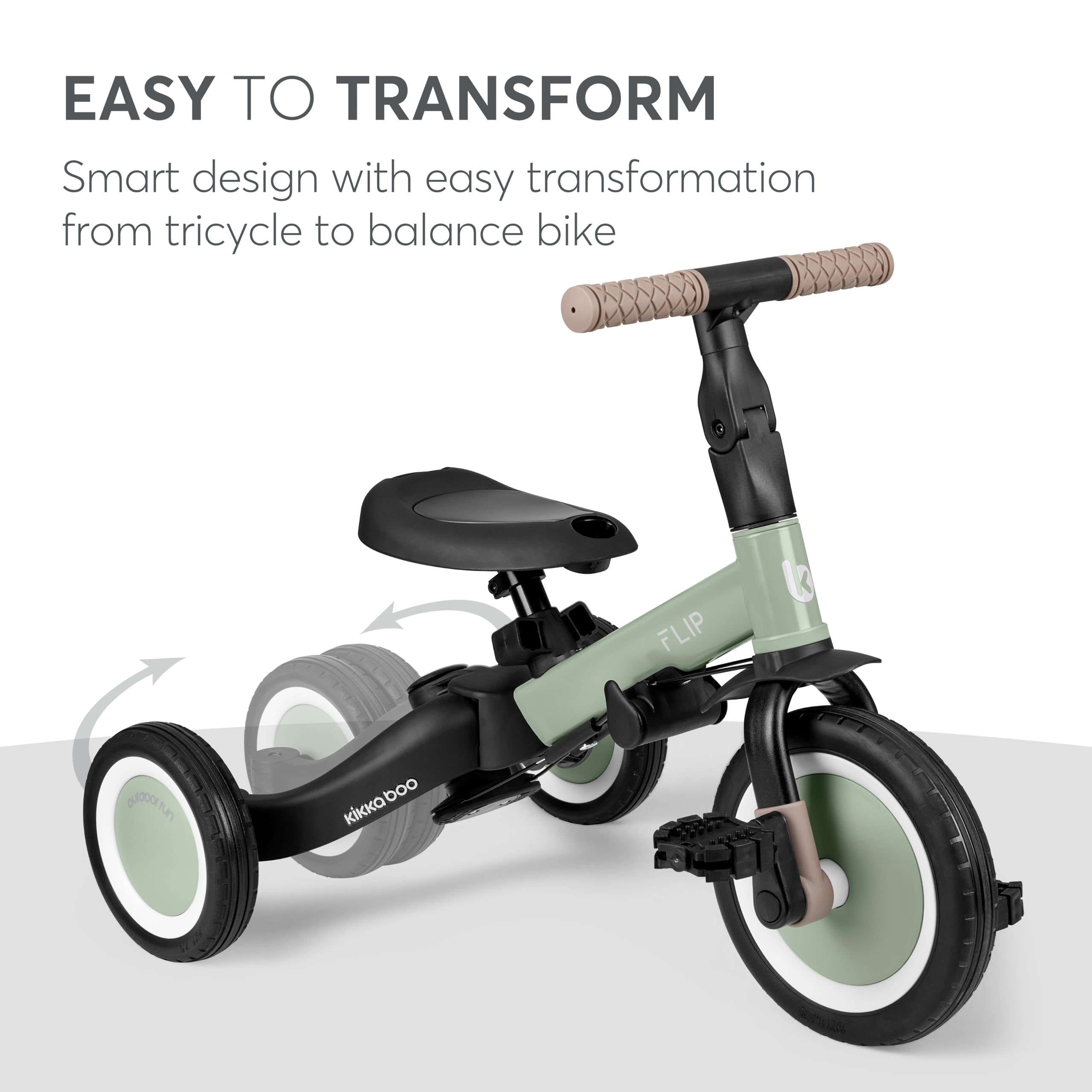 KikkaBoo Triciclo evolutivo de bebé 5 em 1 Flip, bicicleta