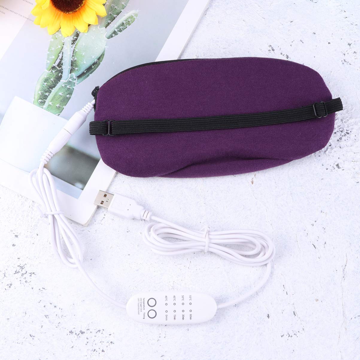 USB Dampf Augenmaske Lila Gewebe für Schlaf und Augenpflege