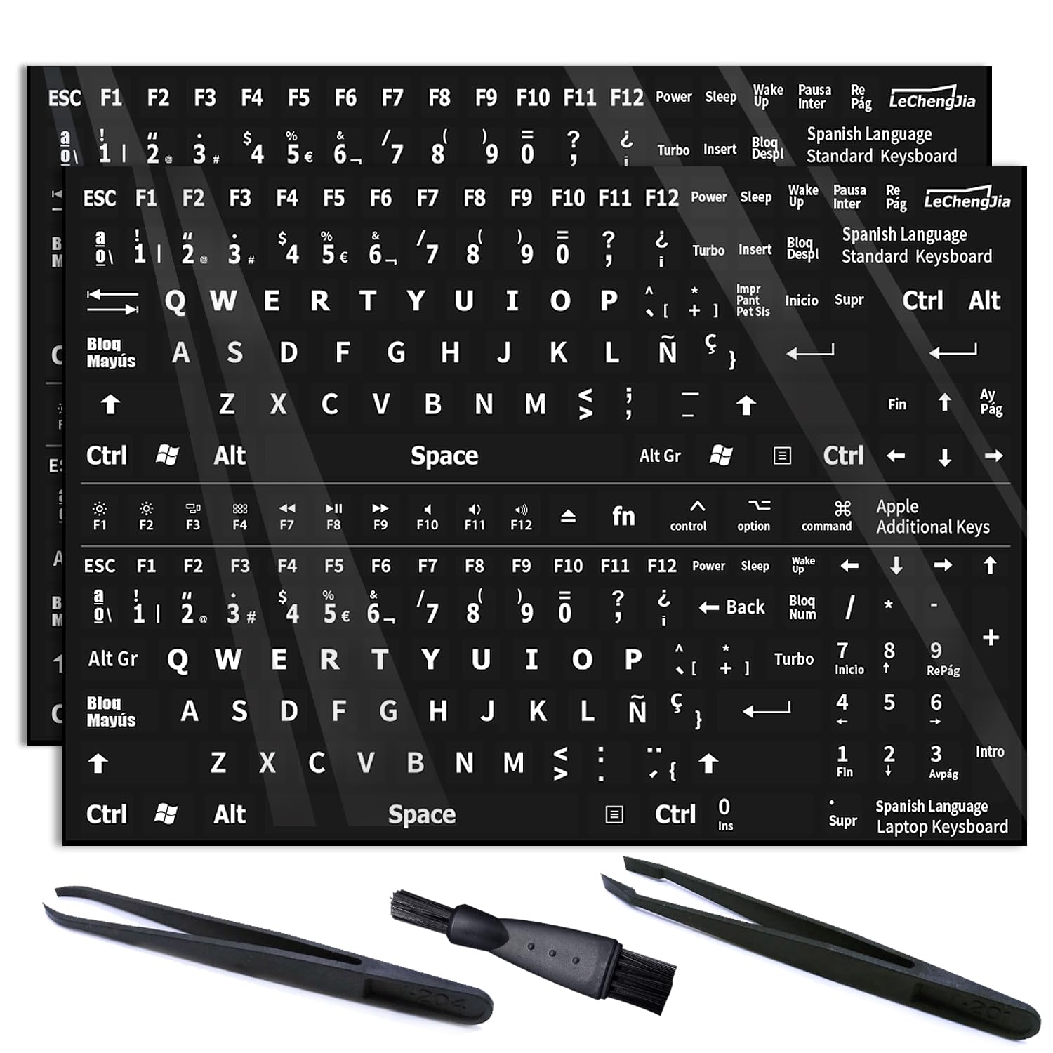 EspañOl para Teclado, 2pcs Pegatinas para Teclado EspañOl, Pegatinas De Repuesto De Letras De Teclado En EspañOl, para Cualquier Teclado EstáNdar, Computadora PortáTil (DiseñO EspañOl, Brillante)