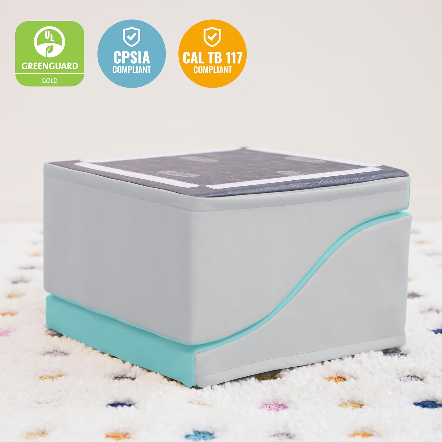 ECR4Kids SoftZone Junior Mix n' Match Slide, Beginner Playset, Seafoam, 2-Pack