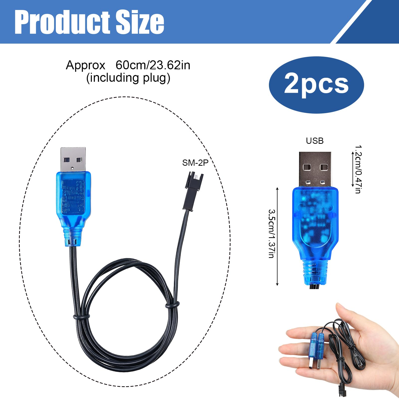 JINSIHU Câble Chargeur USB RC SM-4P - Charge Rapide Pour Batteries LiPo 2S 7.4V