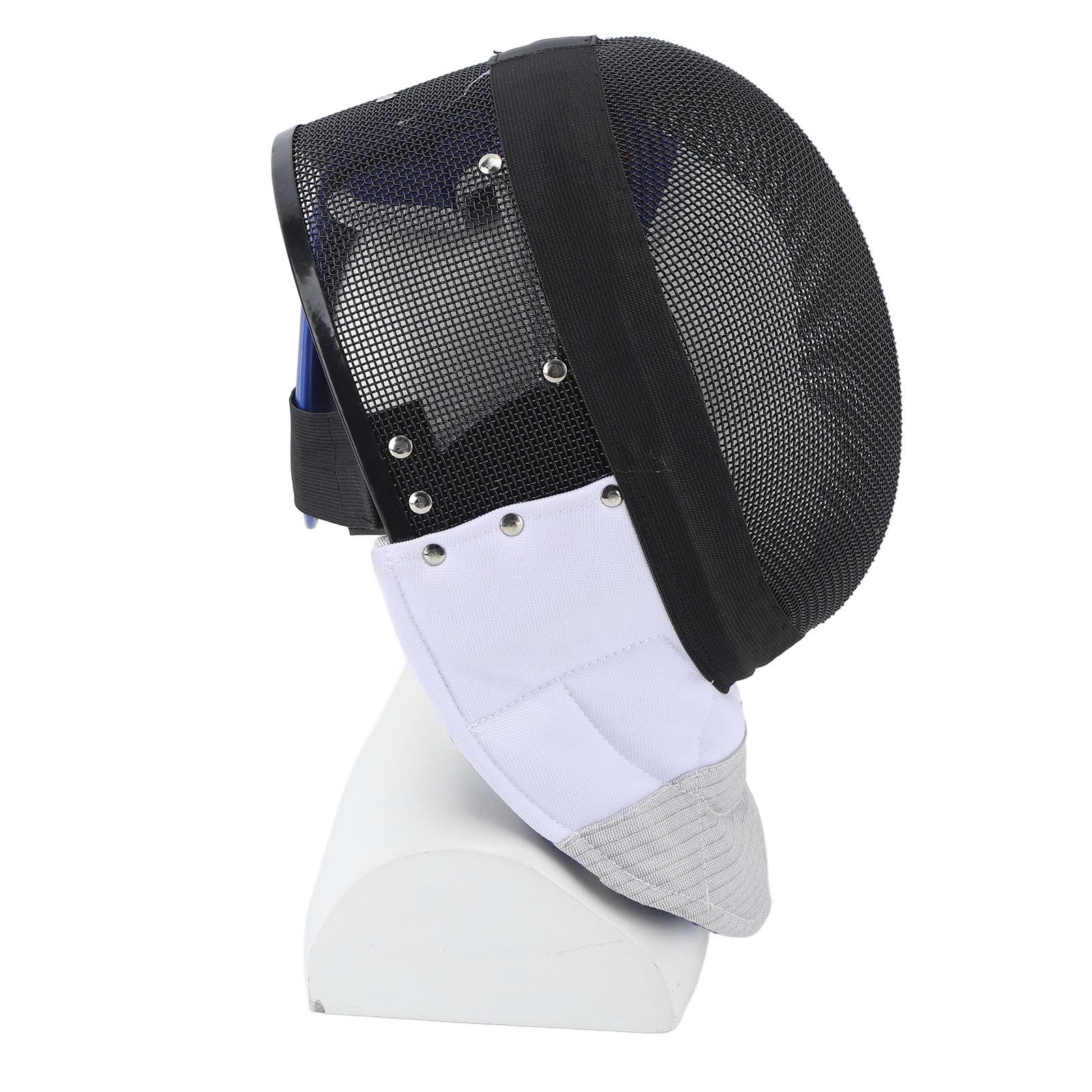 Tbest Fechthelmmaske, Fechtsportmaske Fechtschutzhelm mit Gepolstertem Latz für Tägliches Training und Wettkampf, Schwarz (S)