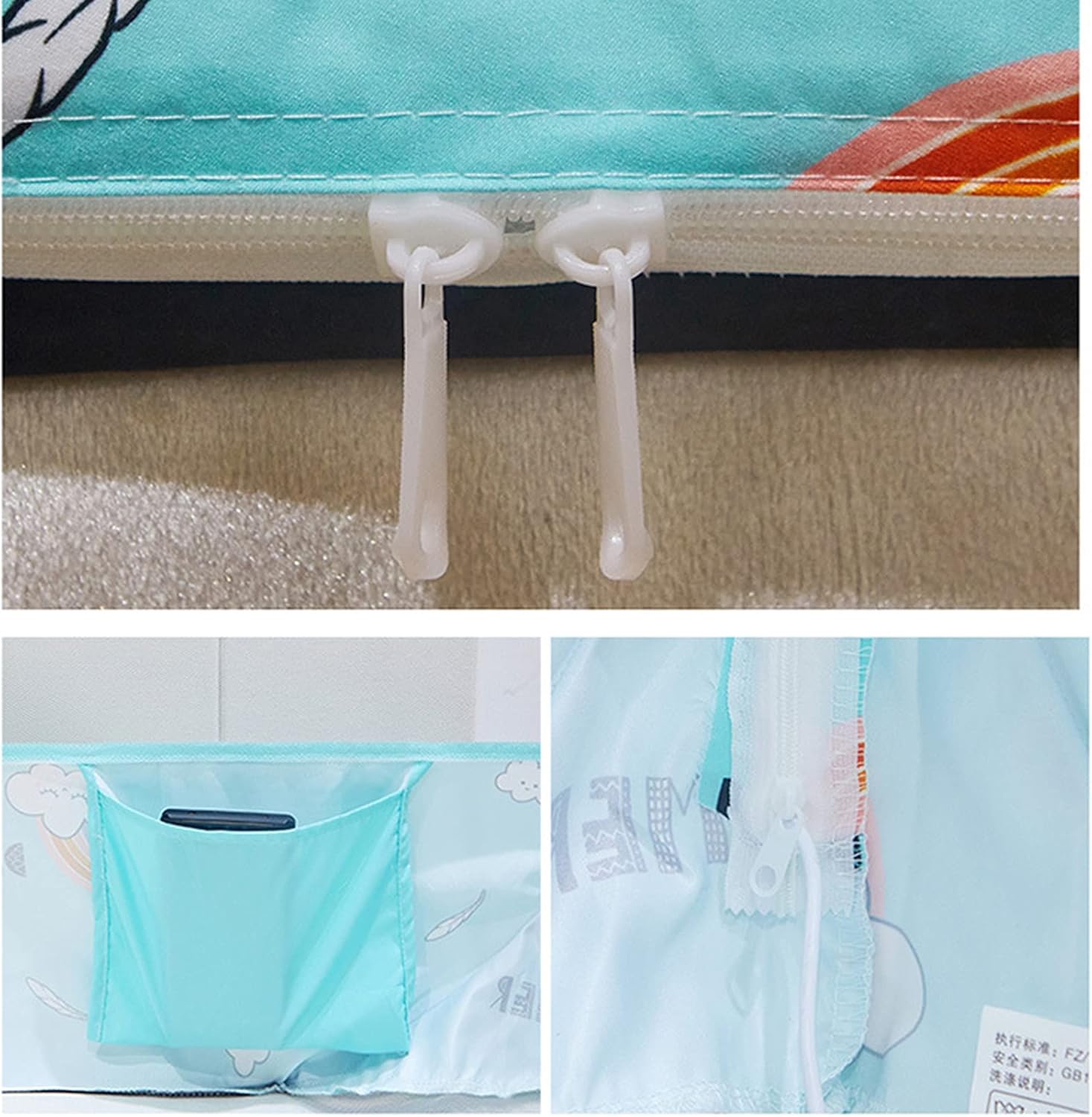 Bed Canopy, Anti-Mosquito Net with Zipper Double Door Camping Curtain Prevent Insect Tent for Bed Bedroom Outdoor Easy Installation Bedding,Orange,180 ×220 ×165cm