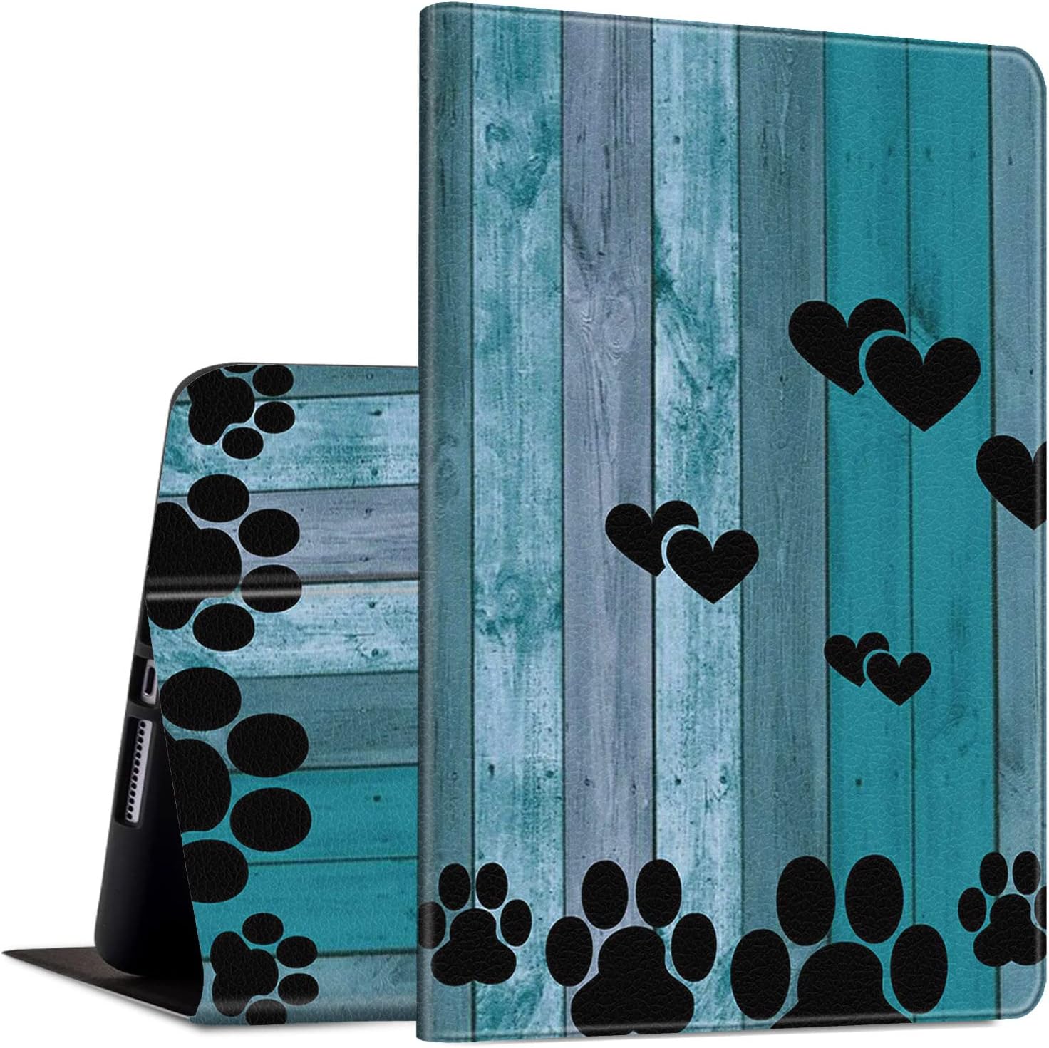 Case for Amazon Kindle Fire Max 11 Tablet (13th Gen, 2023 Release) 11" PU Leather Slim Folding Adjustable Stand Smart Cover with Auto Wake/Sleep for Fire 11 Max Tablet,Black Dog Paw on Wood