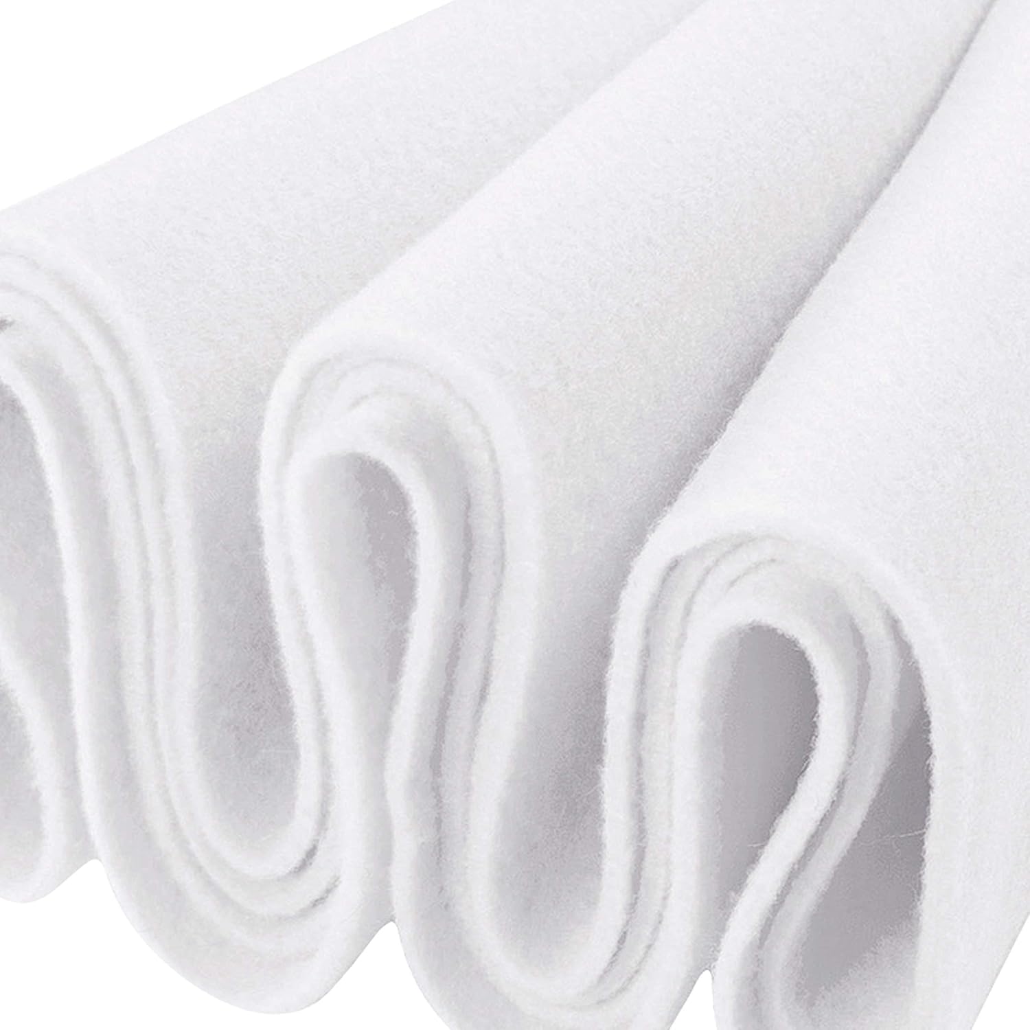 Felt Fabric | 72 inches Wide & 1.6mm Thick White Fabric | Non-Stiff, Soft Fabric Material | Felt Fabric by The Yard | Soft Felt Roll for Crafts, Sewing and Padding | Half Yard Fabric White