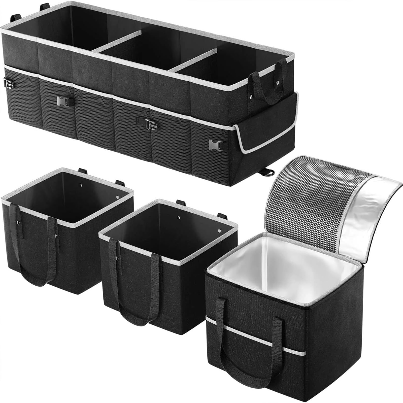 XYBXY Car Trunk Organizers for Chevrolet Cruze/Express/Orlando/Silverado/Suburban/Tahoe, Pack Portable Insulation Cooler Bag, Washable Car Storage Bag, Insulated Leak Proof Cooler Bag