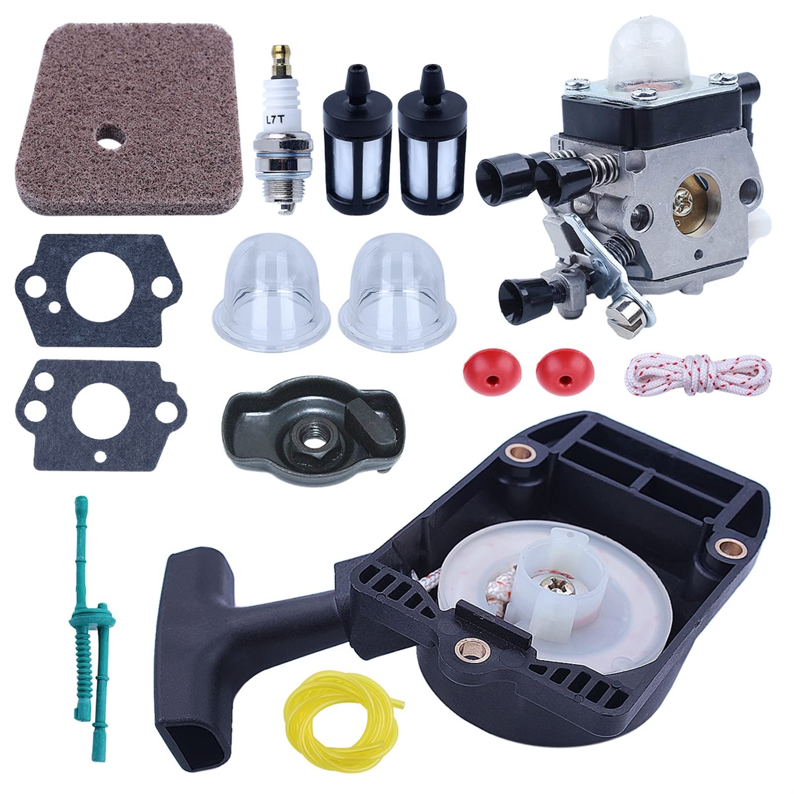Kit de Filtro de Combustible de Aire de carburador de Arranque de Retroceso Compatible con Stihl FS80 FS85 FS75 repuestos de Motosierra Motosierra Gasolina